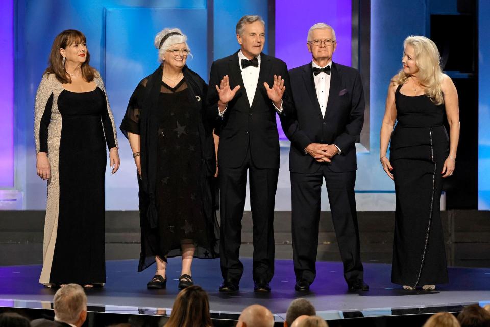 Debbie Turner, Angela Cartwright, Nicholas Hammond, Duane Chase, and Kym Karath speak onstage during the 48th Annual AFI Life Achievement Award Honoring Julie Andrews