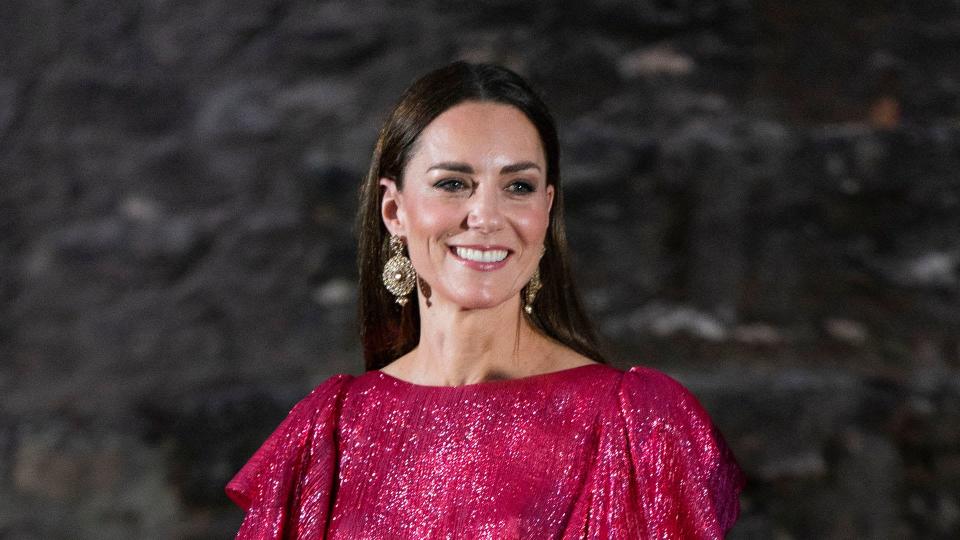 Princess Kate wearing pink sequined dress