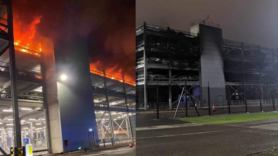 Range Rover Starts Massive Parking Structure Blaze