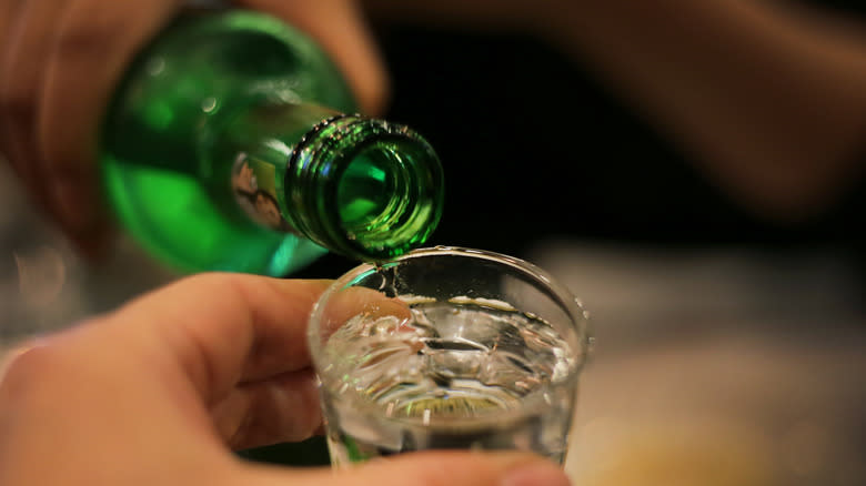 pouring soju shot