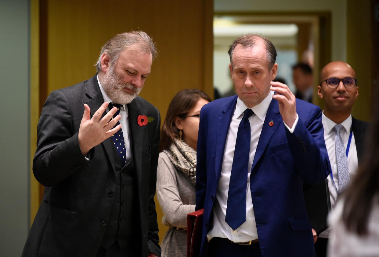 Brexit minister Martin Callanan arriving at Monday’s meeting with the UK’s permanent representative to the EU, Sir Tim Barrow (Getty)