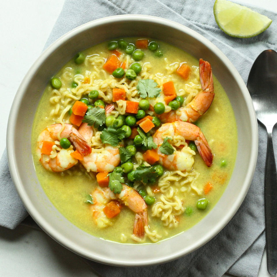 Coconut Shrimp Curry with Instant Ramen Noodles