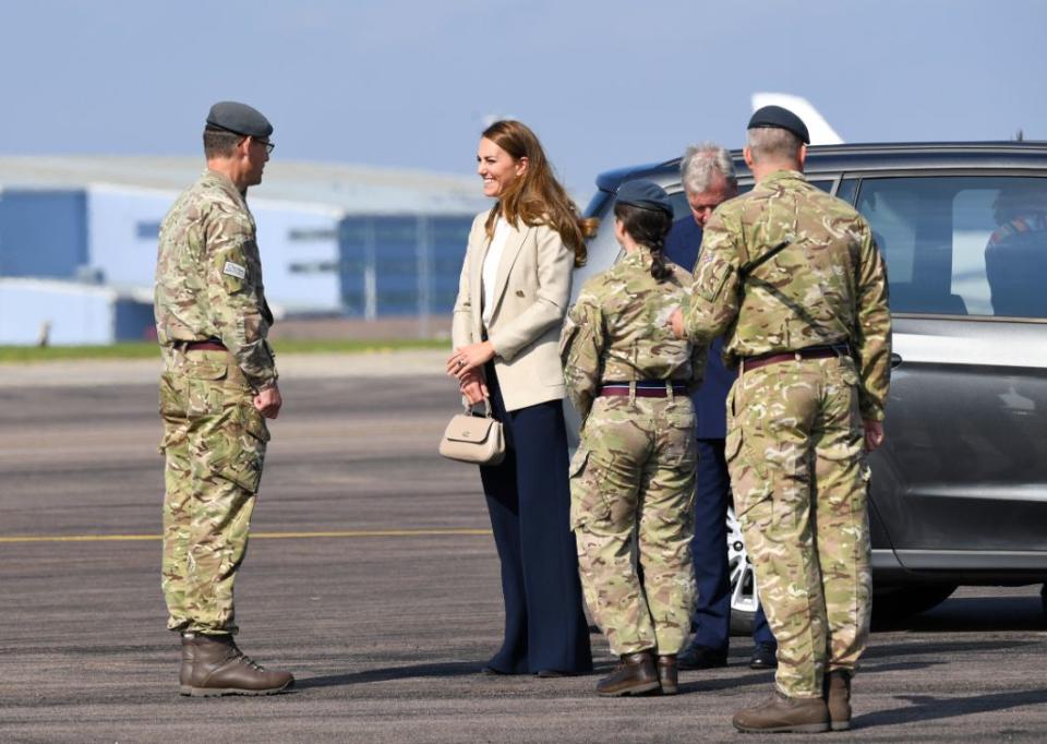 Kate Middleton visits RAF Brize Norton in Oxfordshire, United Kingdom, Sept. 15. - Credit: Splash News