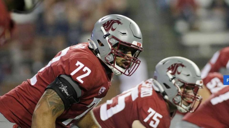 Abraham Lucas, a 6-foot-7 offensive tackle from Everett and Washington State University, is regarded as likely second-day pick in round two or three of the 2022 NFL draft.