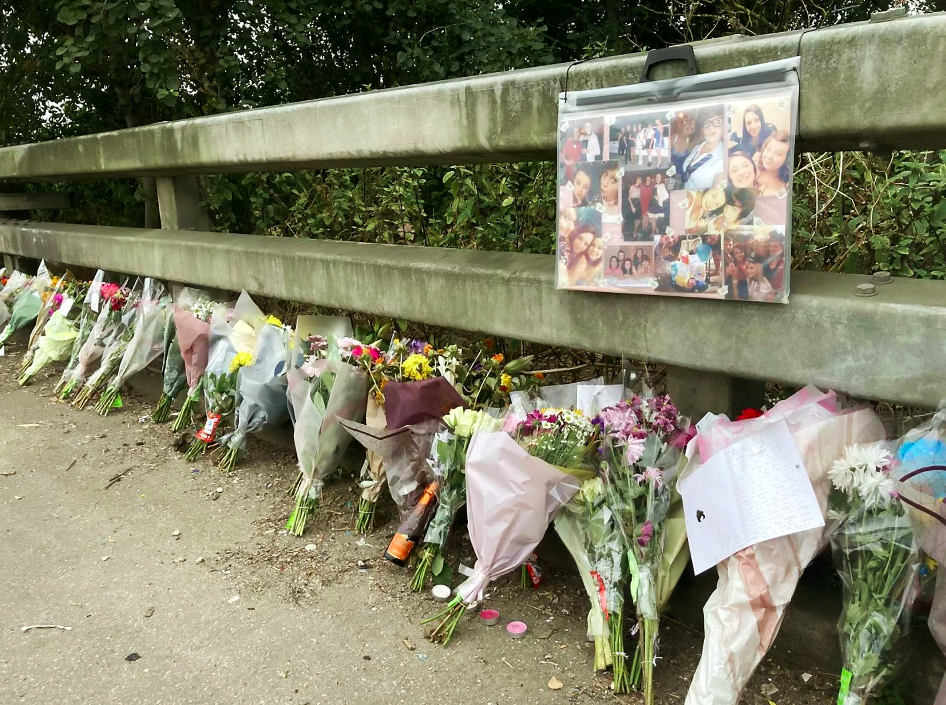 More than 40 bunches of flowers and messages have been left inn Charlotte Buesden memory. (SWNS)