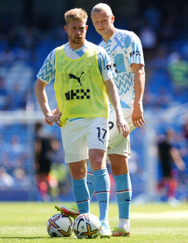 Kevin De Bruyne (left) and Erling Haaland (right)