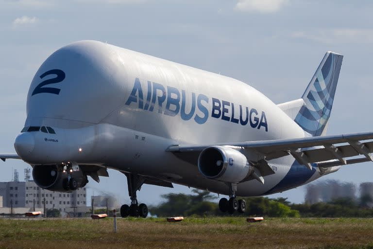 El avión de carga Airbus Beluga ST en Brasil