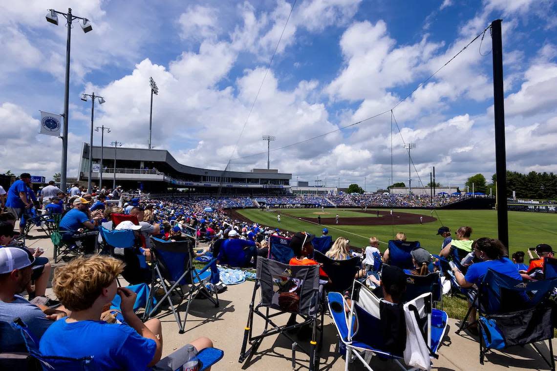 A crowd announced at 6,024 took in Sunday’s Kentucky series finale against second-ranked Arkansas at Kentucky Proud Park. That followed audiences of 4,742 on Friday night and 4,015 on Saturday. Chet White/UK Athletics