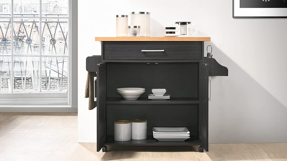 Optimize your kitchen storage space with this island from Hodedah.