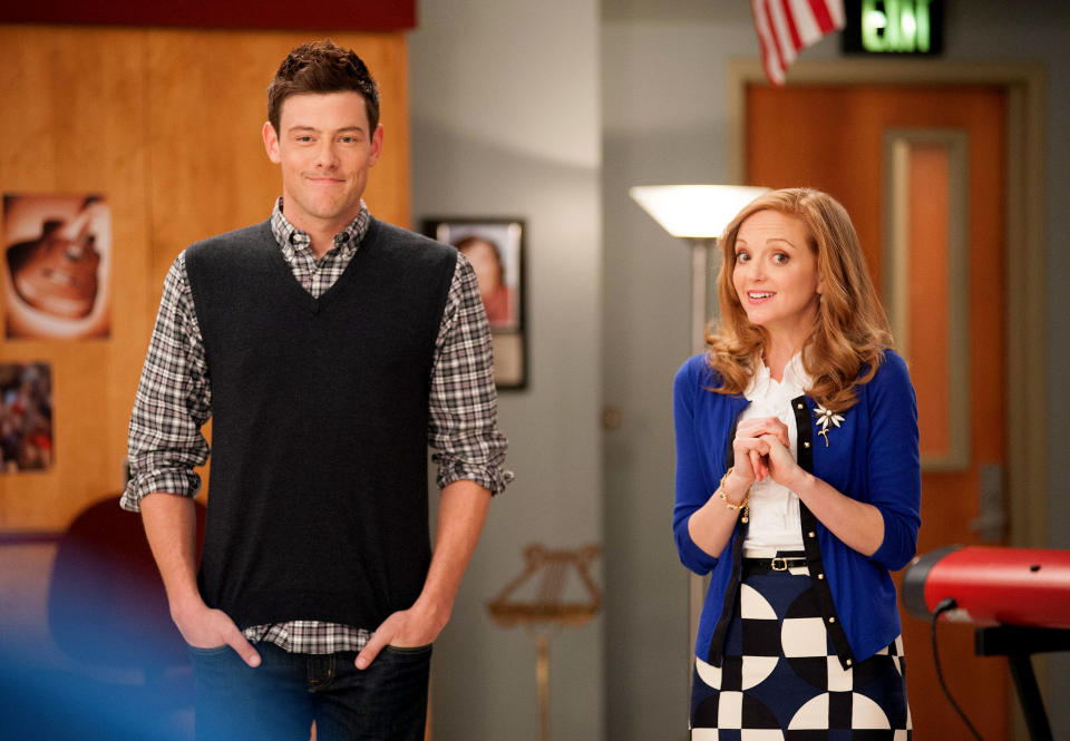 GLEE: Cory Monteith as 'Finn' (L) and Jayma Mays as 'Emma' on Season Four of GLEE airing Thursday, February 7, 2013 (9:00-10:00 PM ET/PT) on FOX. 