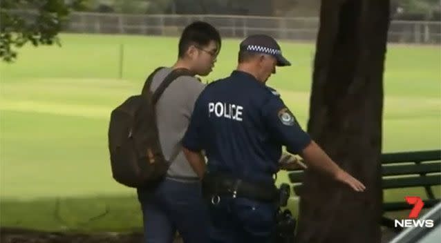 Mr Lee helped show police how he found his friend in the street. Picture: 7 News