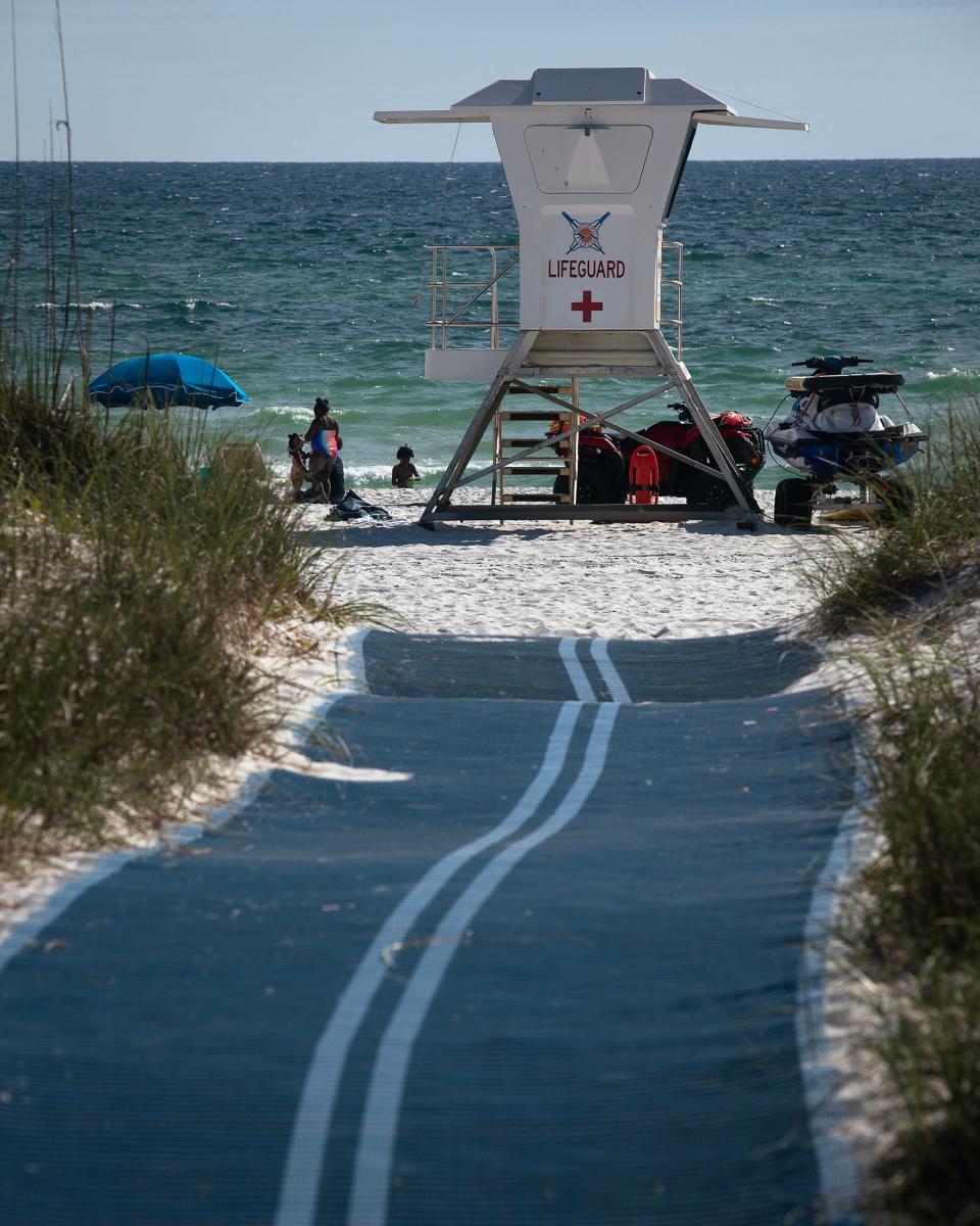 A lifeguard station at the M.B. Miller County Pier.