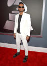 <b>Miguel</b><br> <b>Grade: B+</b><br> Miguel – whose “Adorn” was nominated for Song of the Year – stepped out in a crisp white blazer and matching pants. Studded black shoes completed his stylish ensemble.