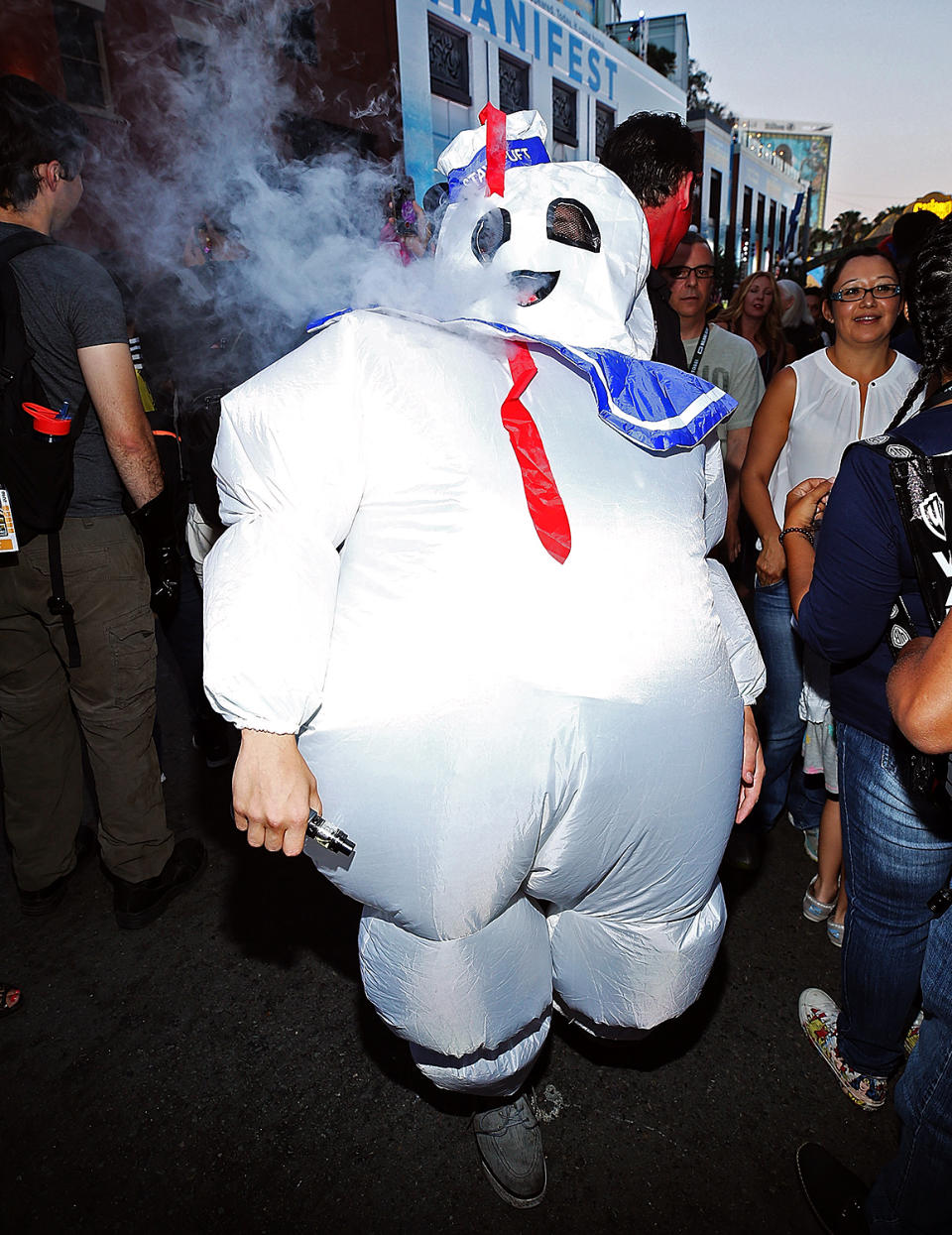 <p>Cosplayer dressed as Stay Puft Marshmallow Man at Comic-Con International on July 20, 2018, in San Diego. (Photo: Phillip Faraone/Getty Images) </p>