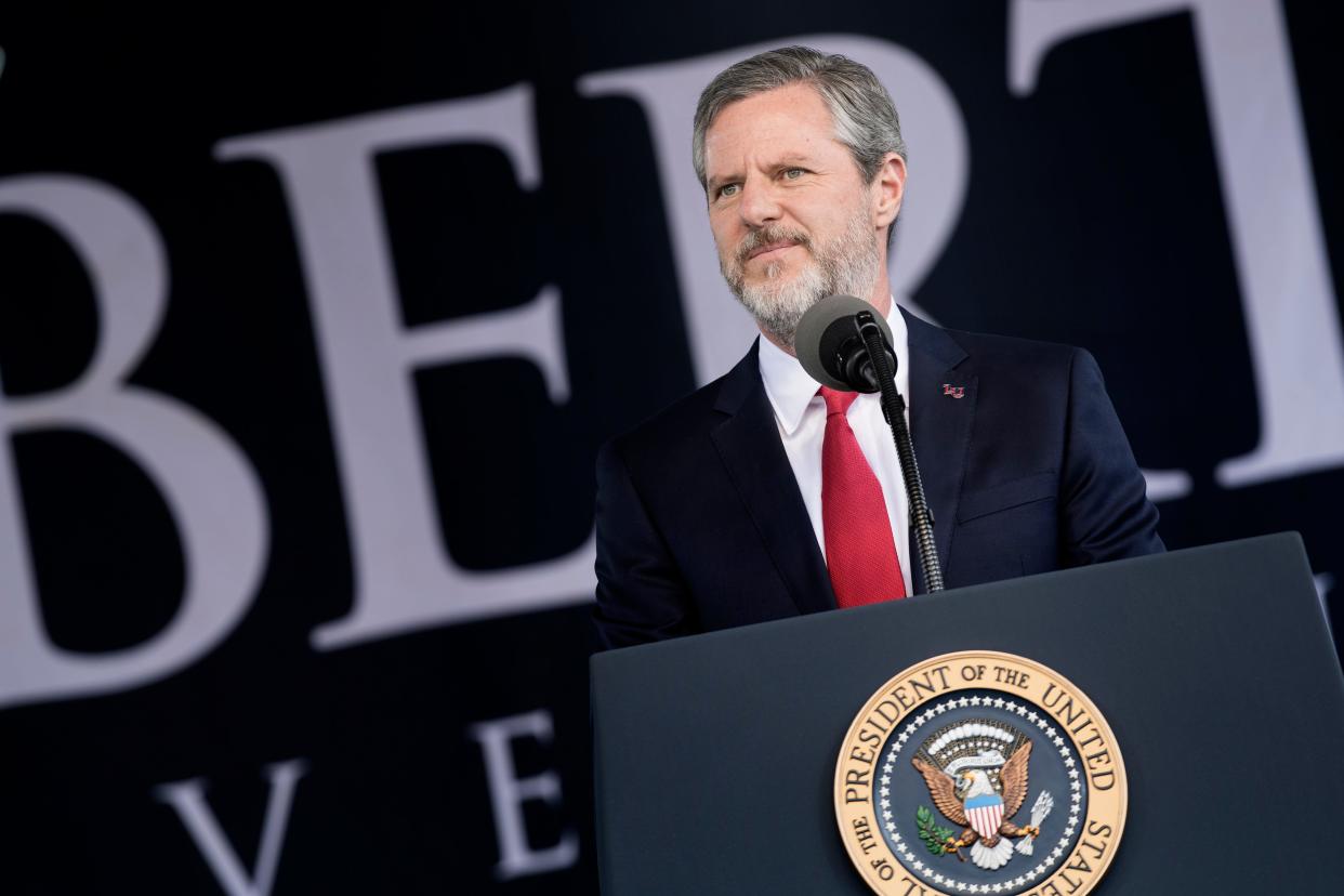 Then-president of Liberty University, Jerry Falwell, Jr., resigned in 2020 following a sex scandal involving him, his wife and another man.