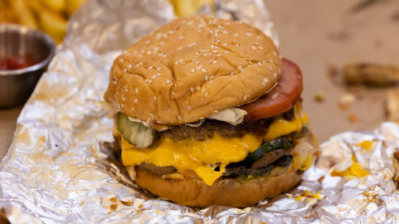 Five Guys burger and bun