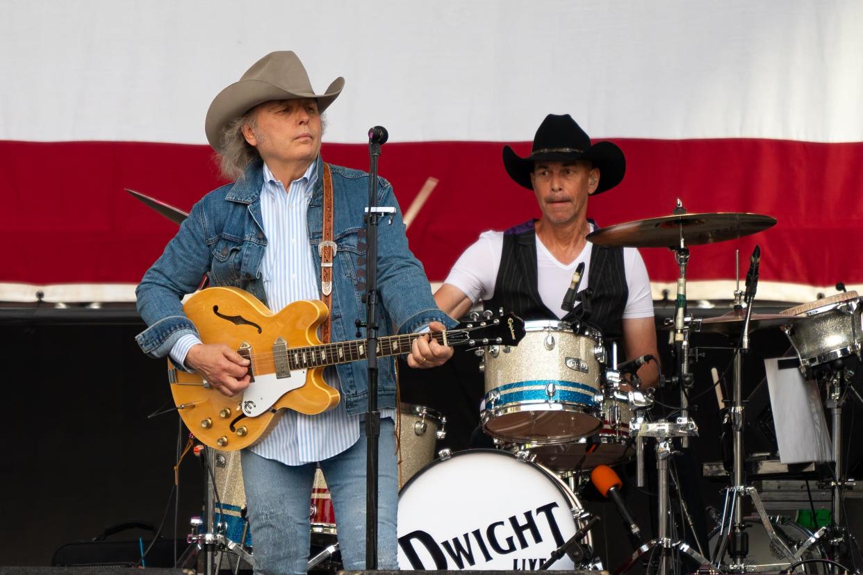 Dwight Yoakam performs in concert during Willie Nelson's 4th of July Picnic at Q2 Stadium on July 04, 2023 in Austin, Texas.