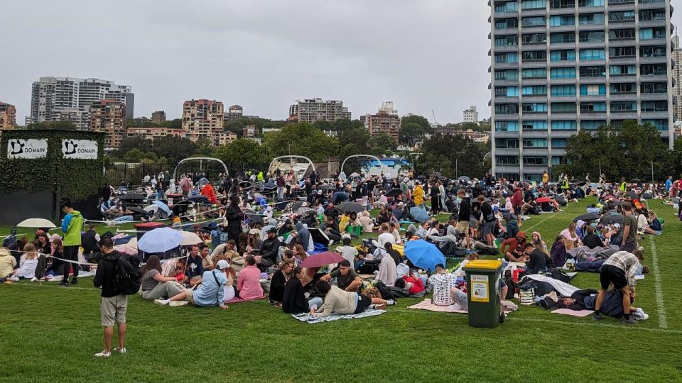 Crowds are already gathering in Sydney for tonights New Year fireworks display. Picture: Newswire