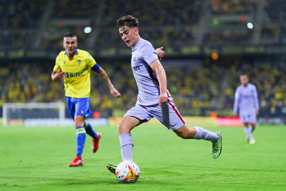 Gavi en el partido del Barcelona en Liga ante el Cádiz del pasado 23 de septiembre. (Foto: Fran Santiago / Getty Images).