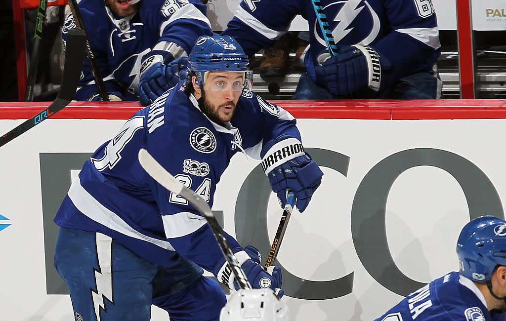 PHILADELPHIA, PA - JANUARY 07: Ryan Callahan #24 of the Tampa Bay Lightning skates against the Philadelphia Flyers on January 7, 2017 at the Wells Fargo Center in Philadelphia, Pennsylvania. (Photo by Len Redkoles/NHLI via Getty Images)