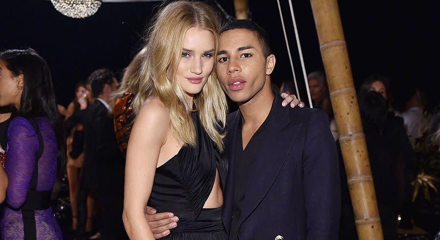 Olivier Rousteing and Rosie Huntington-Whiteley.