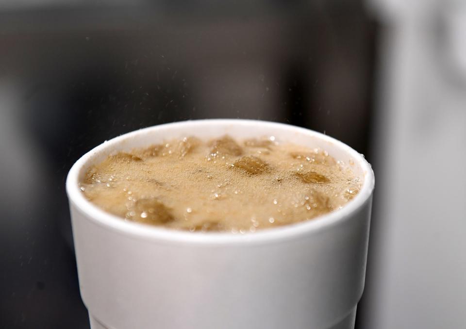 Foam bubbles on top of a drink at SoDak Soda on Thursday, June 30, 2022, in Sioux Falls.