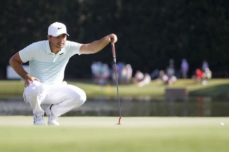 FILE PHOTO: Sep 24, 2017; Atlanta, GA, USA; Jason Day looks over the 15th green during the final round of the Tour Championship golf tournament at East Lake Golf Club. Mandatory Credit: Brett Davis-USA TODAY Sports