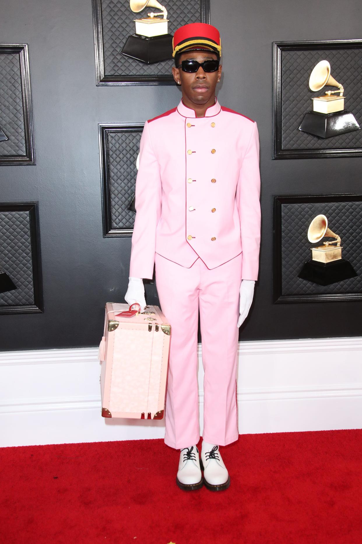 Tyler, the Creator on the red carpet of the Grammy on Jan. 26, 2020.