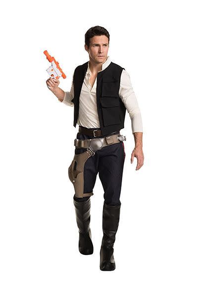 <p><strong>STAR WARS</strong></p><p>amazon.com</p><p><strong>$149.99</strong></p><p><a href="https://www.amazon.com/dp/B01CSIMK0Y?tag=syn-yahoo-20&ascsubtag=%5Bartid%7C10055.g.4560%5Bsrc%7Cyahoo-us" rel="nofollow noopener" target="_blank" data-ylk="slk:Shop Now;elm:context_link;itc:0;sec:content-canvas" class="link ">Shop Now</a></p><p>There's only one rule when you dress up as Han Solo: When someone says they love this costume, the wearer has to say, "I know." For a twist, try <a href="https://go.redirectingat.com?id=74968X1596630&url=https%3A%2F%2Fwww.halloweencostumes.com%2Fstar-wars-story-solo-hans-solo-adult-costume.html&sref=https%3A%2F%2Fwww.goodhousekeeping.com%2Fholidays%2Fhalloween-ideas%2Fg4560%2Fstar-wars-halloween-costumes%2F" rel="nofollow noopener" target="_blank" data-ylk="slk:the Han Solo look from Solo;elm:context_link;itc:0;sec:content-canvas" class="link ">the Han Solo look from <em>Solo</em></a> — it's also very rugged. There's also <a href="https://go.redirectingat.com?id=74968X1596630&url=https%3A%2F%2Fwww.halloweencostumes.com%2Fadult-deluxe-han-solo-costume.html&sref=https%3A%2F%2Fwww.goodhousekeeping.com%2Fholidays%2Fhalloween-ideas%2Fg4560%2Fstar-wars-halloween-costumes%2F" rel="nofollow noopener" target="_blank" data-ylk="slk:a less deluxe version;elm:context_link;itc:0;sec:content-canvas" class="link ">a less deluxe version</a> of the adult Han, as well as <a href="https://go.redirectingat.com?id=74968X1596630&url=https%3A%2F%2Fwww.halloweencostumes.com%2Fhan-solo-child-costume.html&sref=https%3A%2F%2Fwww.goodhousekeeping.com%2Fholidays%2Fhalloween-ideas%2Fg4560%2Fstar-wars-halloween-costumes%2F" rel="nofollow noopener" target="_blank" data-ylk="slk:a kid Han costume;elm:context_link;itc:0;sec:content-canvas" class="link ">a kid Han costume</a> and a <a href="https://go.redirectingat.com?id=74968X1596630&url=https%3A%2F%2Fwww.halloweencostumes.com%2Fhan-solo-toddler-costume.html&sref=https%3A%2F%2Fwww.goodhousekeeping.com%2Fholidays%2Fhalloween-ideas%2Fg4560%2Fstar-wars-halloween-costumes%2F" rel="nofollow noopener" target="_blank" data-ylk="slk:toddler costume;elm:context_link;itc:0;sec:content-canvas" class="link ">toddler costume</a>.</p><p><strong>RELATED:</strong> <a href="https://www.goodhousekeeping.com/holidays/halloween-ideas/g4771/disney-halloween-costume" rel="nofollow noopener" target="_blank" data-ylk="slk:The Best Disney Family Costumes, So Everyone Can Be Their Favorite Characters This Halloween;elm:context_link;itc:0;sec:content-canvas" class="link ">The Best Disney Family Costumes, So Everyone Can Be Their Favorite Characters This Halloween</a></p>