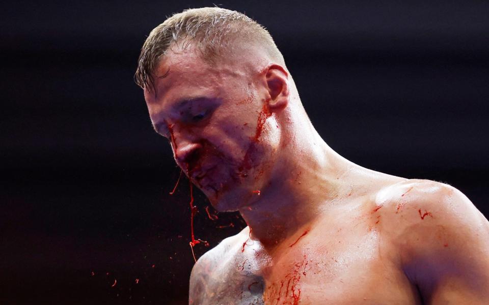 Mairis Briedis suffered a cut to his nose in his fight against Jai Opetaia