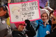 <p>Manifestantes durante de “Marcha de las Mujeres” en Nueva York (AFP | Kena Betancur) </p>