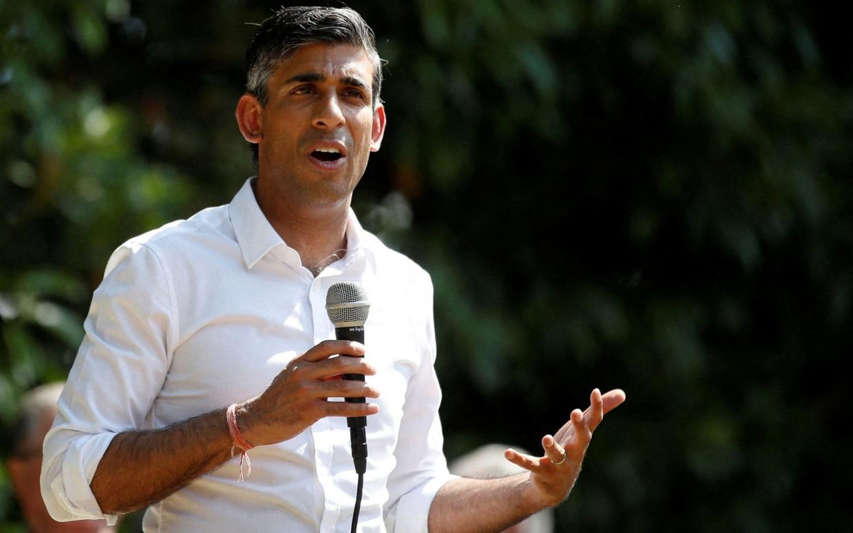 Rishi Sunak, candidate to become Britain's next prime minister and Conservative party leader, attends a campaign event in Tunbridge Wells - Getty