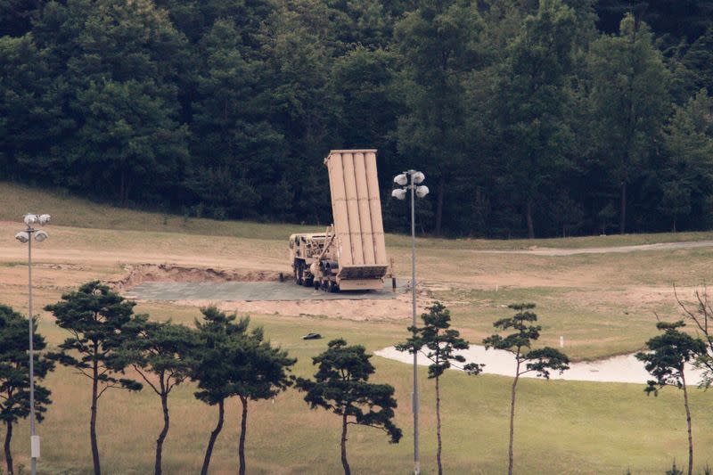 A Terminal High Altitude Area Defense (THAAD) interceptor is seen in Seongju