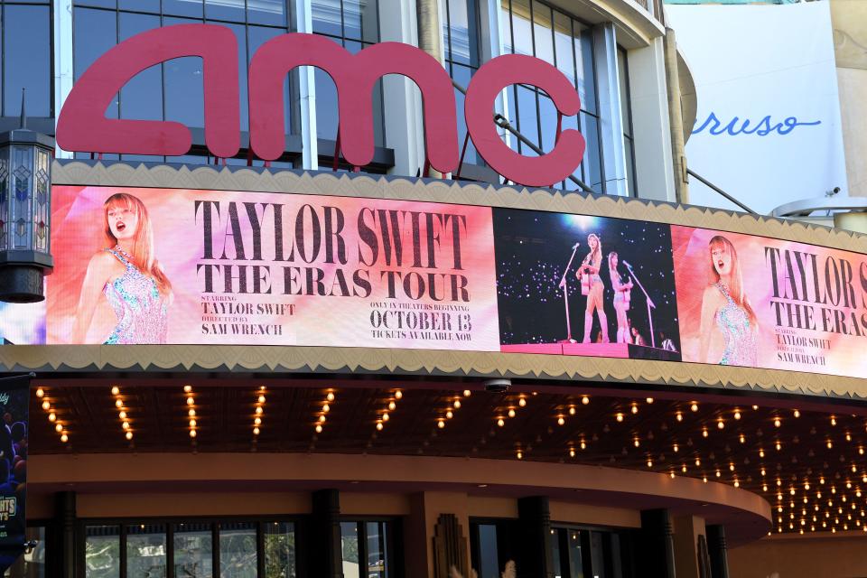 The AMC The Grove theatre marquee is pictured ahead of the 