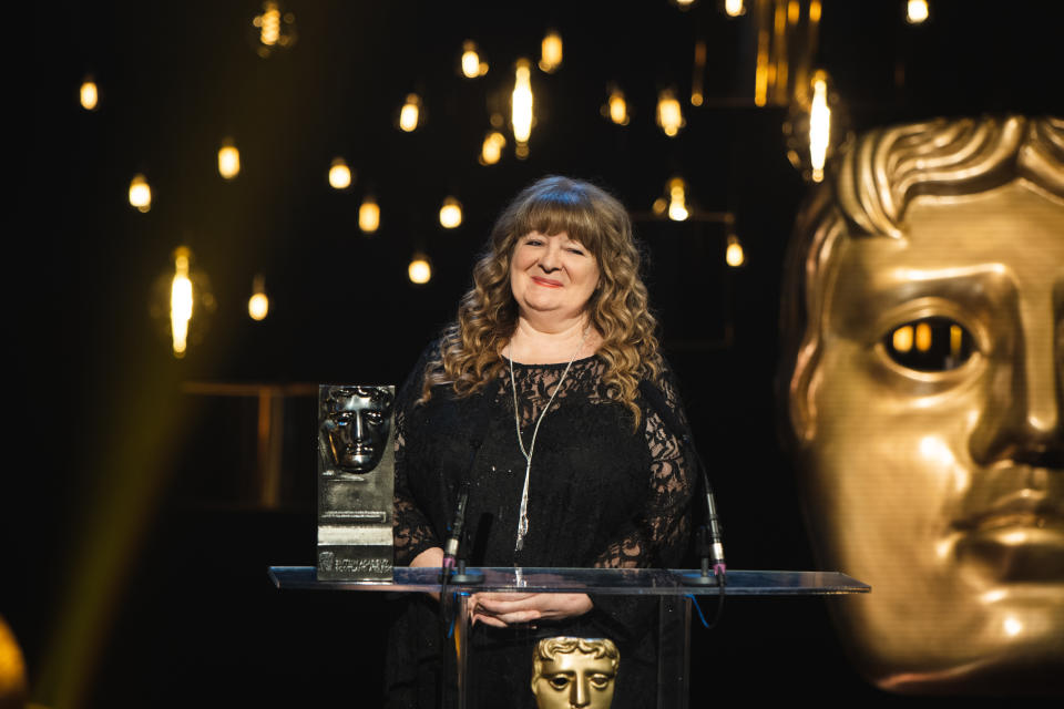 Handout photo issued by Bafta of Janey Godley at the Bafta Scotland awards. Sex Education star Ncuti Gatwar and actress Glenda Jackson are among those to be honoured at a special socially-distanced Bafta Scotland night.