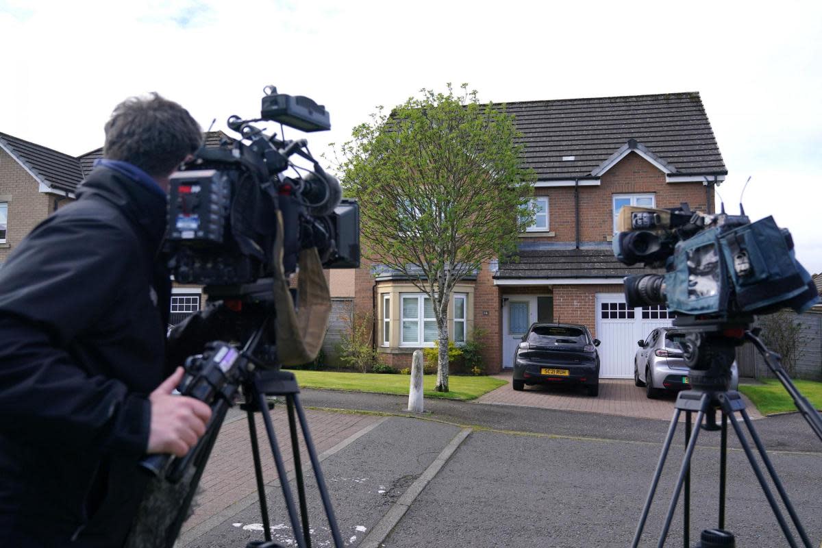 Camera crews gathered outside Nicola Sturgeon and Peter Murrell's house in Uddingston <i>(Image: PA)</i>