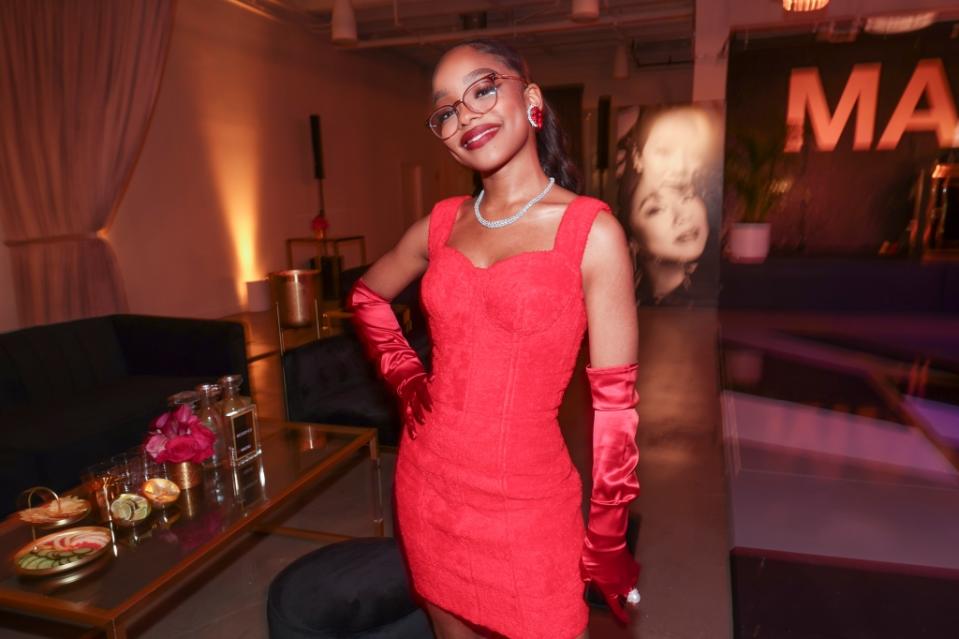 Marsai Martin at the 5th Annual MACRO Pre-Oscars Party, Presented by Chase Sapphire held at Mother Wolf on March 9, 2023 in Los Angeles, California.