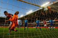 Soccer Football - FA Cup Third Round - Nottingham Forest vs Arsenal - The City Ground, Nottingham, Britain - January 7, 2018 Nottingham Forest's Eric Lichaj scores their first goal REUTERS/Darren Staples