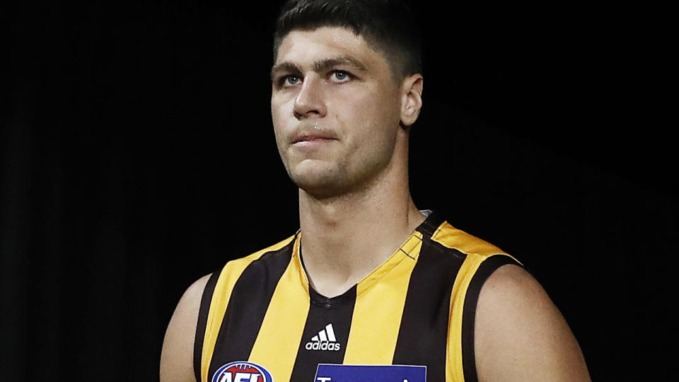 Hawthorn forward Jonathon Patton is being investigated by the Hawks after allegedly sending lewd images to a woman. (Photo by Ryan Pierse/Getty Images)