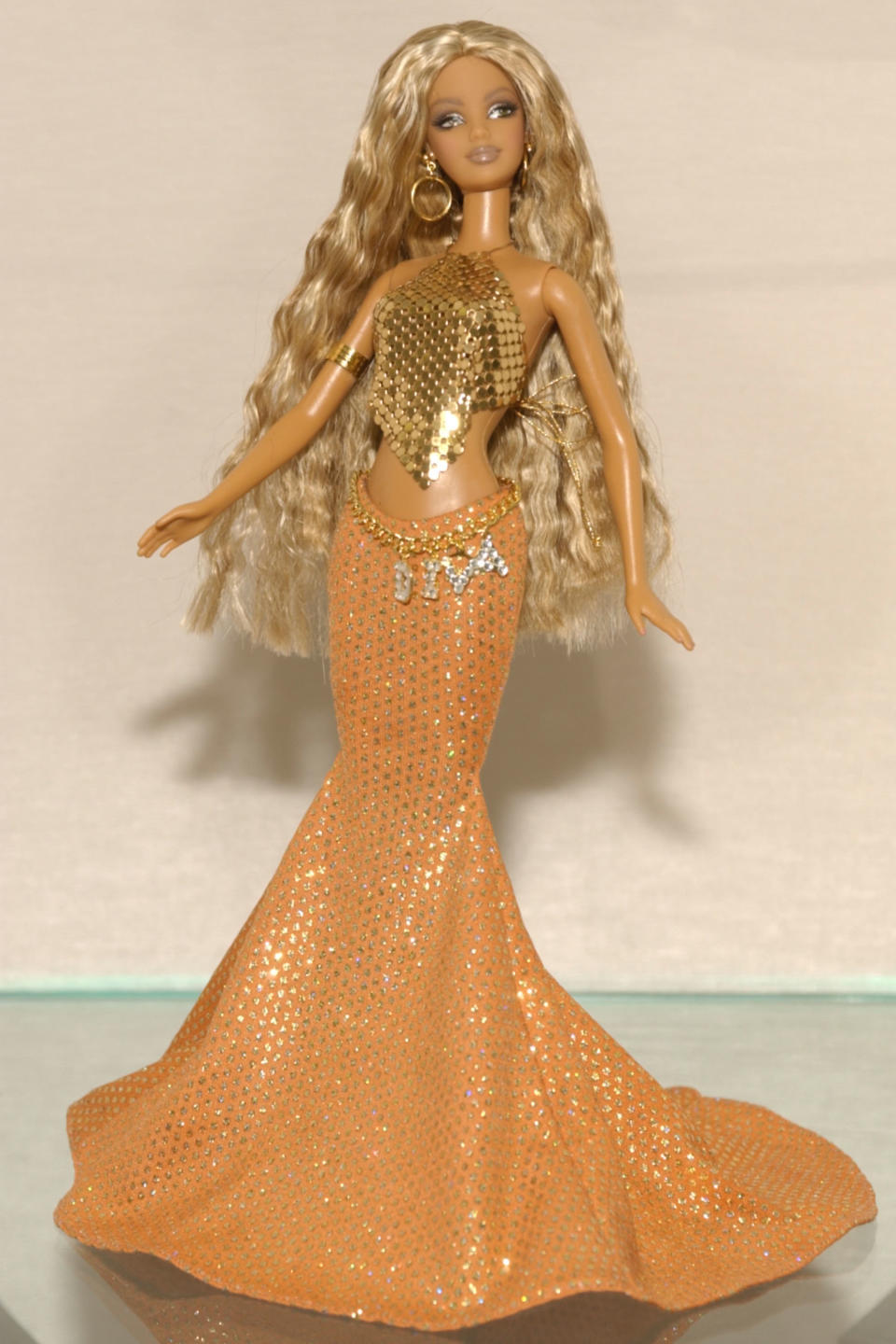 Mattel debuts the All That Glitters Barbie at the International Toy Fair in New York, Feb. 10, 2002.