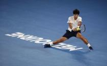 Tennis - Australian Open - Rod Laver Arena, Melbourne, Australia, January 22, 2018. South Korea's Chung Hyeon in action during his match against Serbia's Novak Djokovic. REUTERS/Toru Hanai