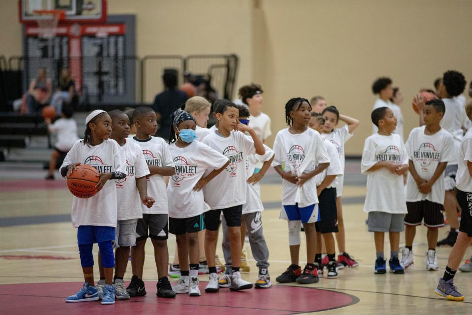 Hundreds of kids show up for day one of Fred VanVleet summer camp on Saturday, June 25, 2022, at Auburn High School in Rockford.