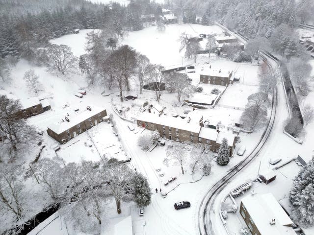 Heavy snow in Allenheads, Northumberland