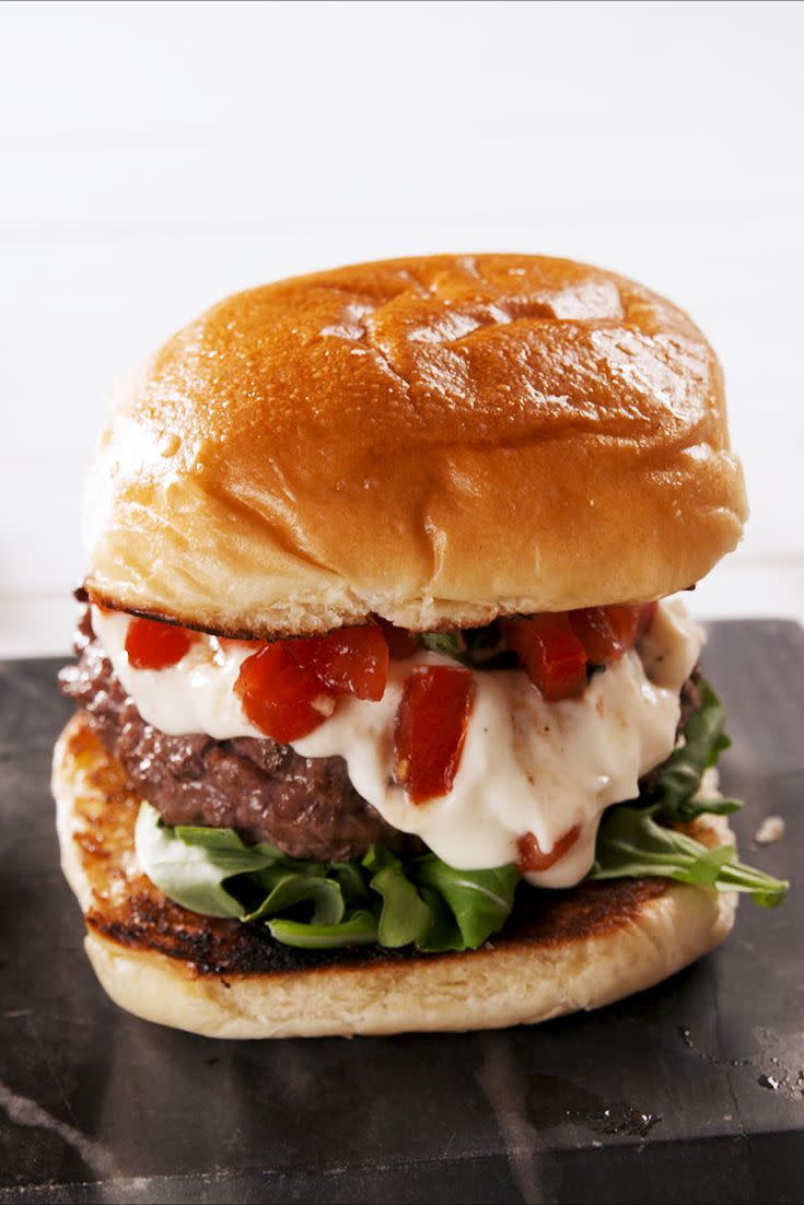 <p>Any garlic fans will go wild over this one.</p><p>Get the recipe from <a href="https://www.delish.com/cooking/recipe-ideas/a28198286/garlic-lovers-burger-recipe/" rel="nofollow noopener" target="_blank" data-ylk="slk:Delish;elm:context_link;itc:0;sec:content-canvas" class="link ">Delish</a>.</p>