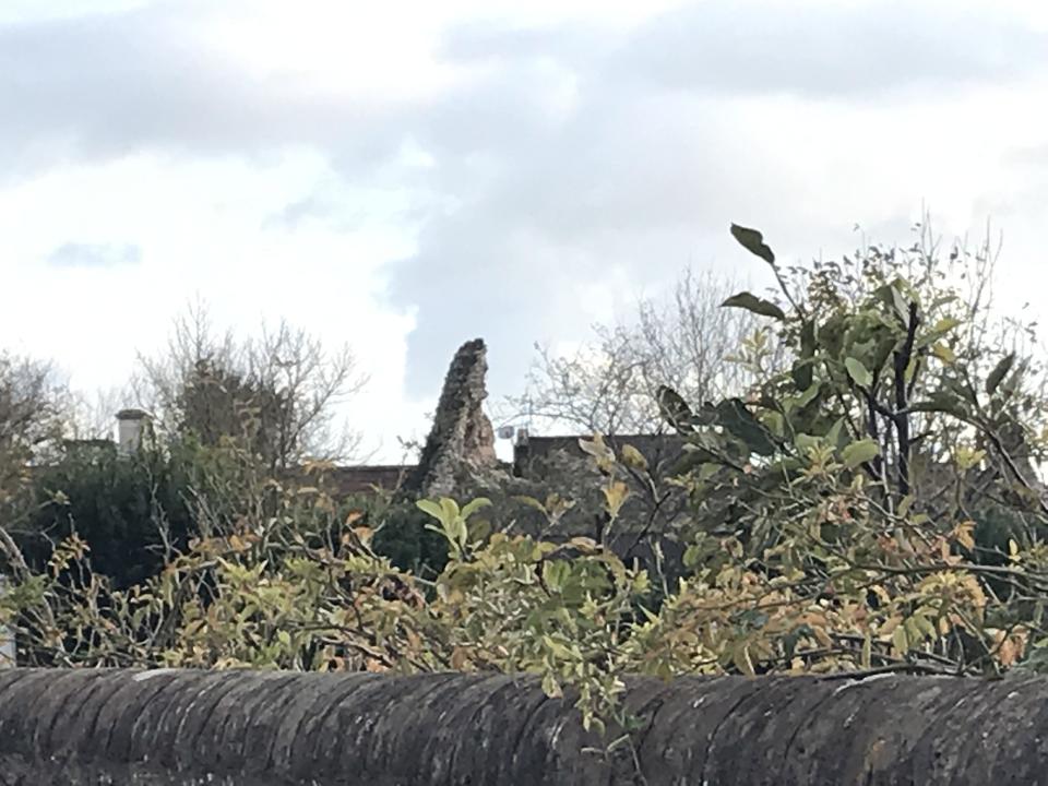 The collapsed wall at Lewes Castle (Michael Drummond/PA)