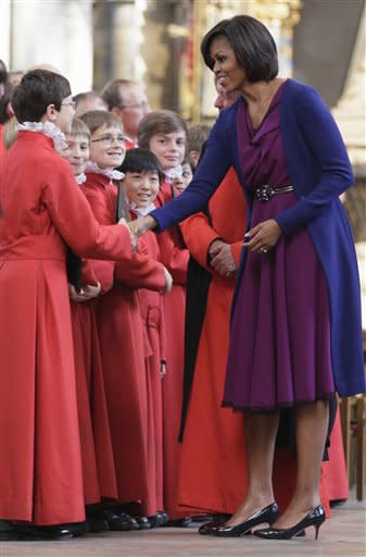 Greeting the choir at Westminster Abbey