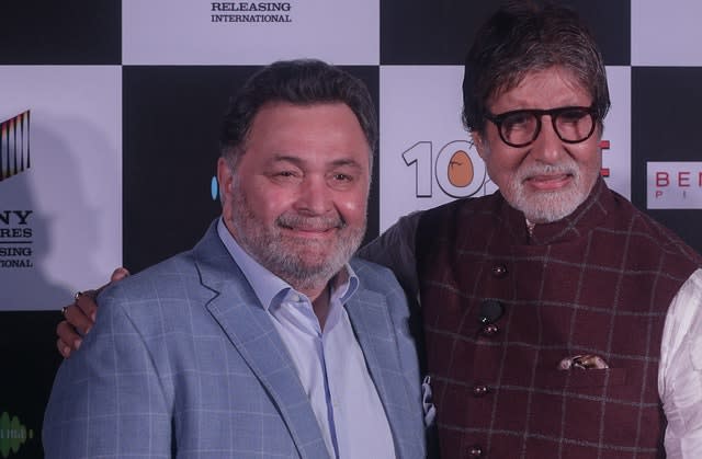 Rishi Kapoor, left, with Amitabh Bachchan