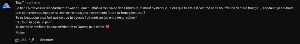 Souvent harclée et moquée depuis sa séparation de Julien Bert, Hilona reçoit désormais des messages d’excuses d’internautes, bousculés par le témoigagne de la jeune femme. 