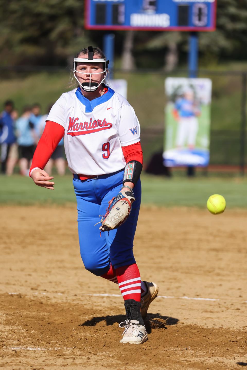 Winnacunnet's Maddy Eaton delivers a pitch during Friday's Division I softball game against Exeter.