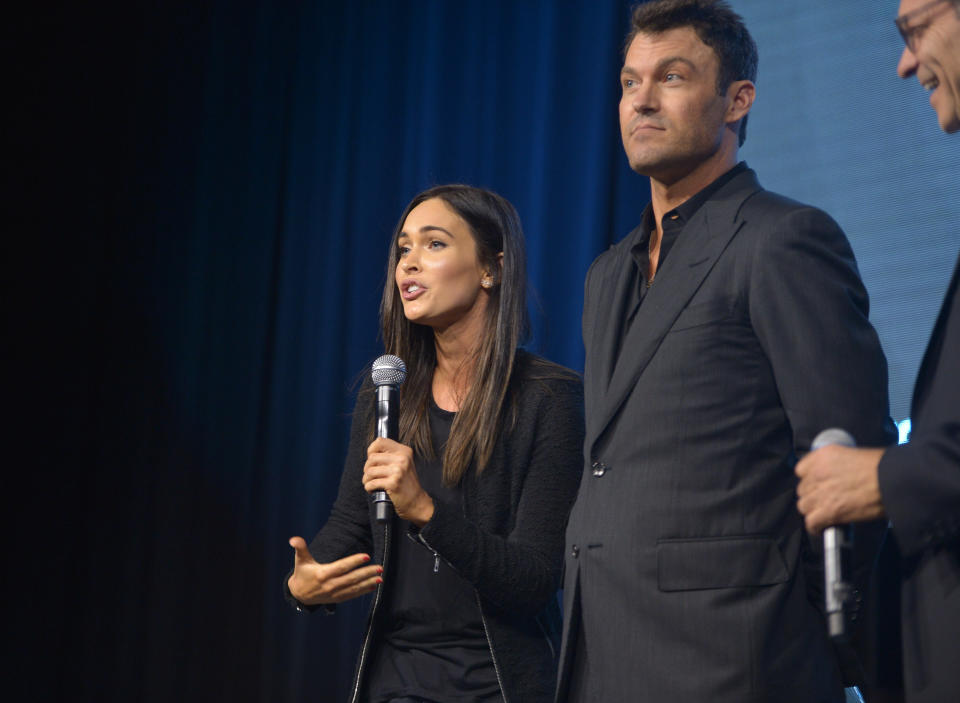 brian and megan on stage talking